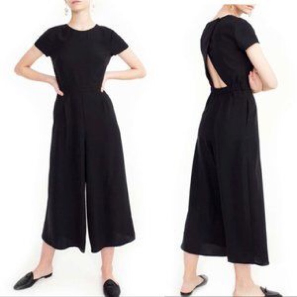 J.Crew Drapey Wrap-Back Jumpsuit in Black